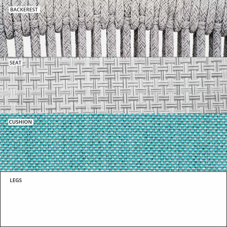 Stapelbares Zweisitzer-Sofa gepolsterter Stoff im Freien - Smart von Varaschin Viadurini