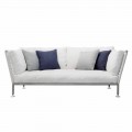 Outdoor-Sofa aus Stahl und gewebten PVC-Stoffkissen - Ontario6