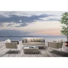 Outdoor-Sofa aus Aluminium und handgewebtem Stoff - Reda Viadurini