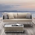 Outdoor-Sofa aus Aluminium und handgewebtem Stoff - Reda