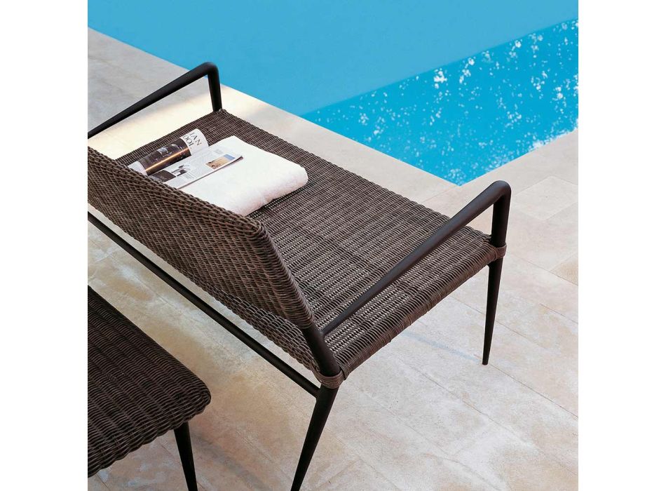 Outdoor-Sofa aus Aluminium und gewebter Waprolace Made in Italy - Marissa Viadurini