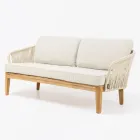 Outdoor-Sofa aus Teakholz und Polyethylengeflecht - Jhon Viadurini