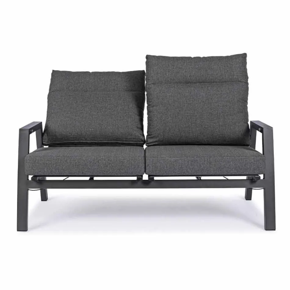 Outdoor-Sofa aus Stoff und Aluminium mit verstellbarer Rückenlehne - Nathy Viadurini