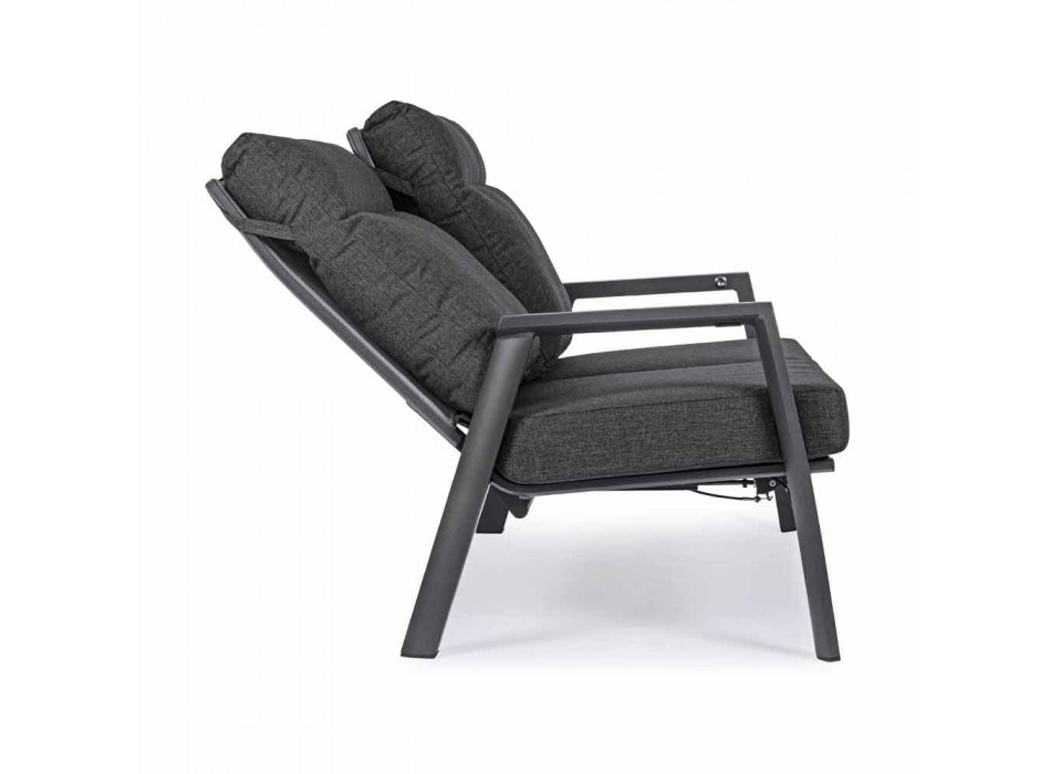 Outdoor-Sofa aus Stoff und Aluminium mit verstellbarer Rückenlehne - Nathy Viadurini
