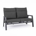 Outdoor-Sofa aus Stoff und Aluminium mit verstellbarer Rückenlehne - Nathy