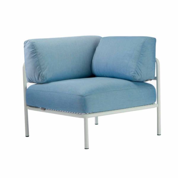 Modulares ecksofa aus metall und stoff made in italy - cola