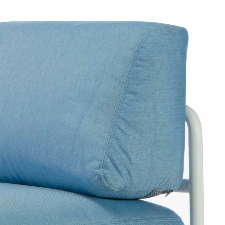 Modulares Ecksofa aus Metall und Stoff Made in Italy - Cola Viadurini