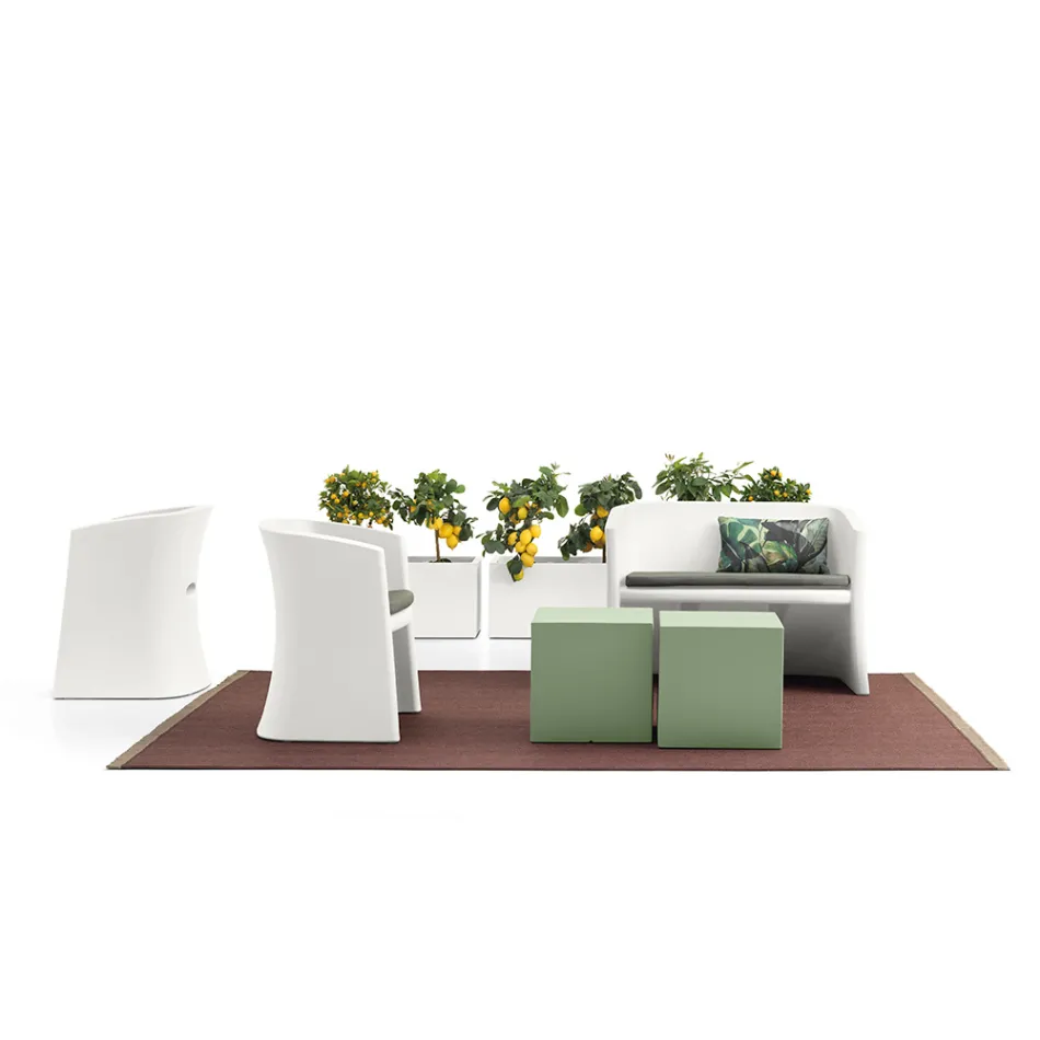 2-Sitzer-Gartensofa aus farbigem Polyethylen Made in Italy - Gomez Viadurini