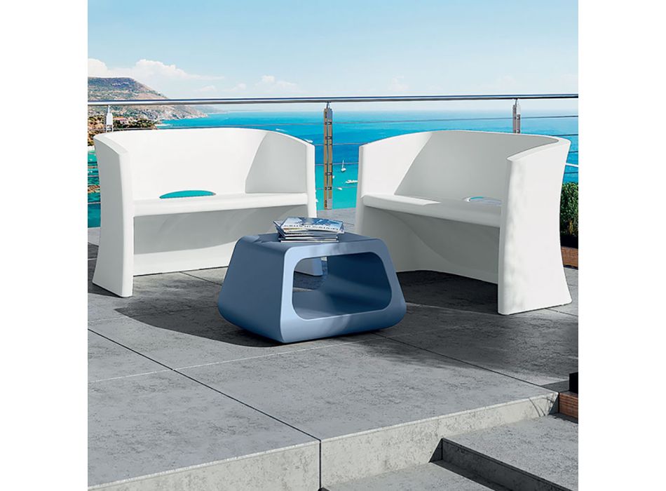 2-Sitzer-Gartensofa aus farbigem Polyethylen Made in Italy - Gomez