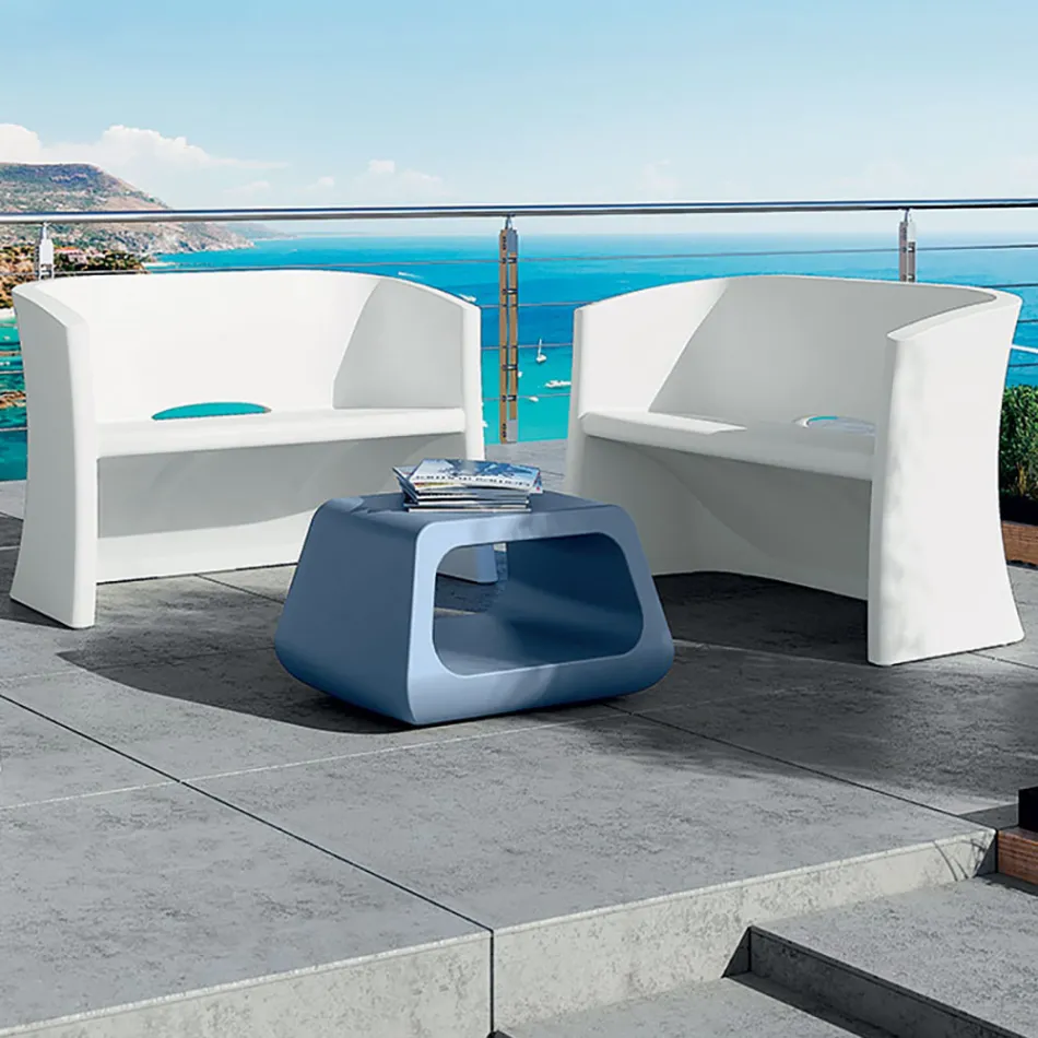 2-Sitzer-Gartensofa aus farbigem Polyethylen Made in Italy - Gomez Viadurini