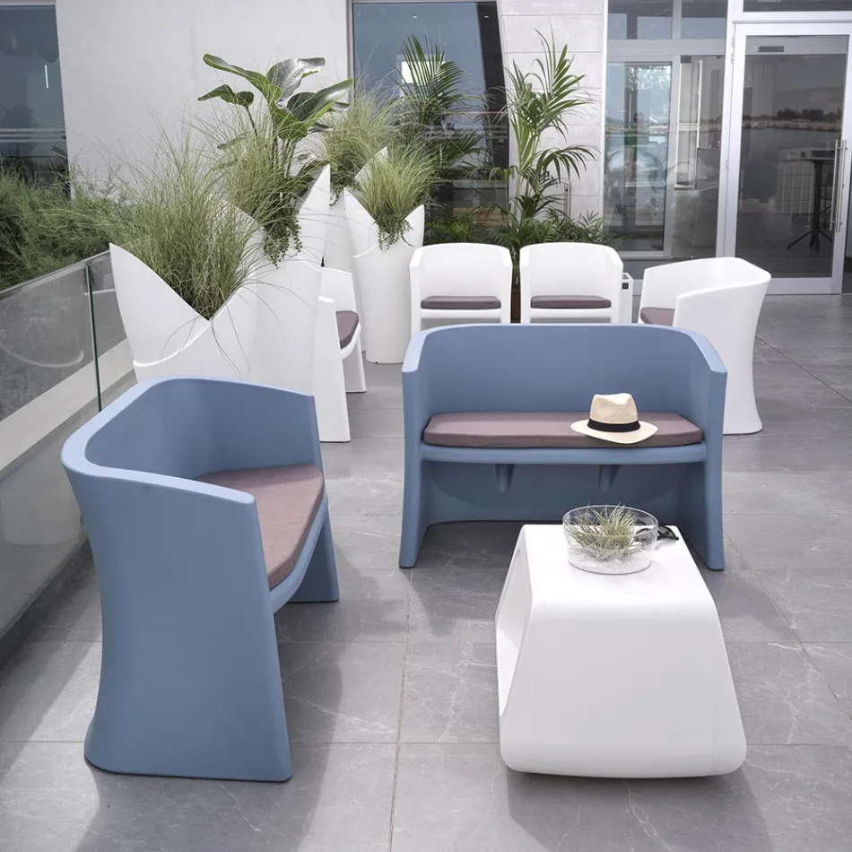 2-Sitzer-Gartensofa aus farbigem Polyethylen Made in Italy - Gomez Viadurini