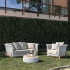 3-Sitzer-Gartensofa aus Teakholz und Seilgeflecht - Arjuna Viadurini