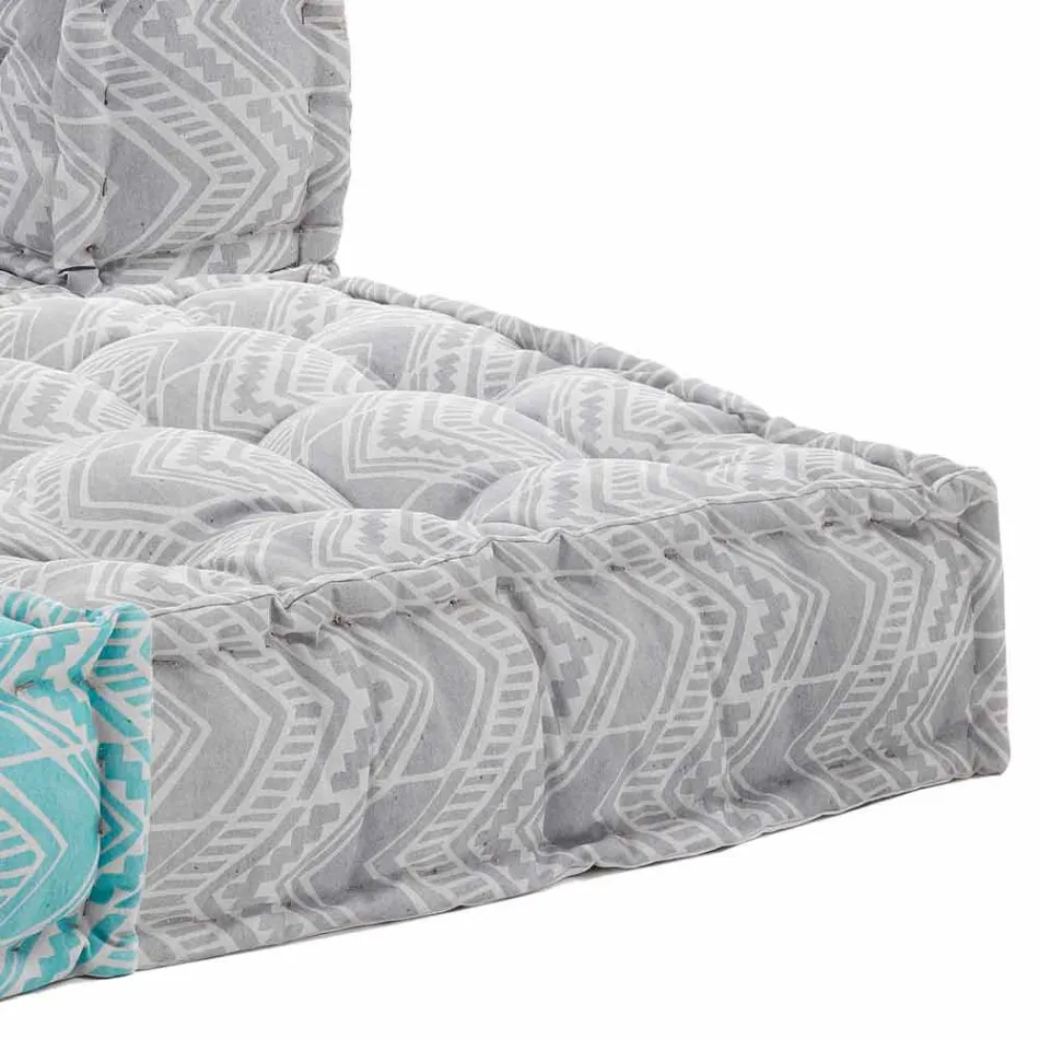 Ethnisches Zweisitzer-Gartensofa aus wasserabweisendem Stoff - Shamo Viadurini