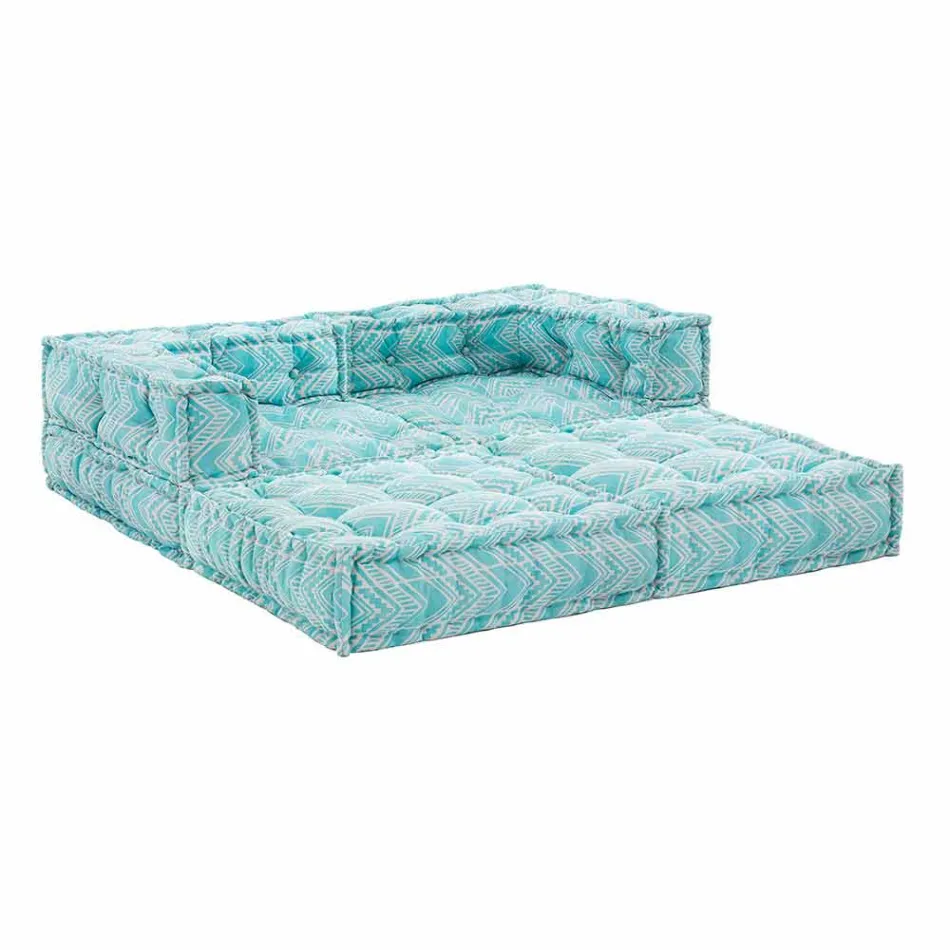 Ethnisches Zweisitzer-Gartensofa aus wasserabweisendem Stoff - Shamo Viadurini