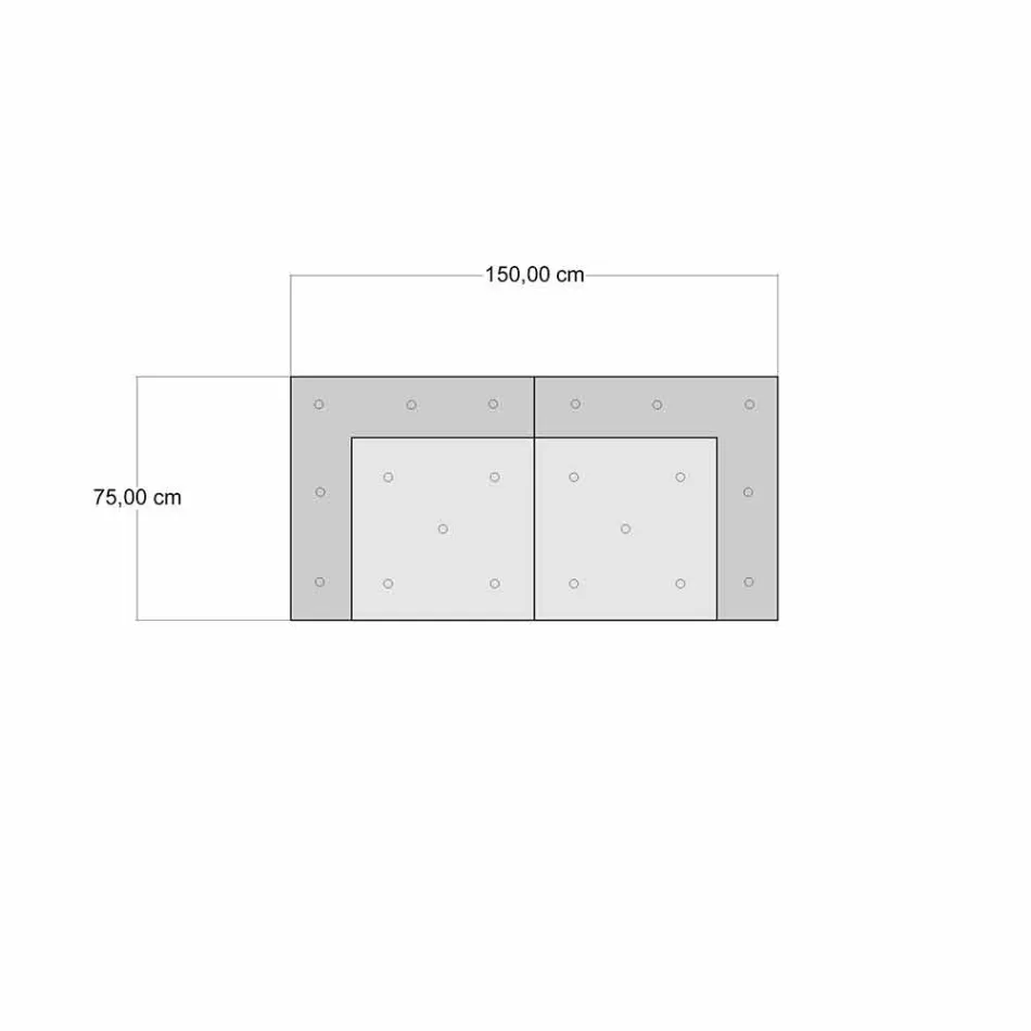 Ethnisches Zweisitzer-Gartensofa aus wasserabweisendem Stoff - Shamo Viadurini