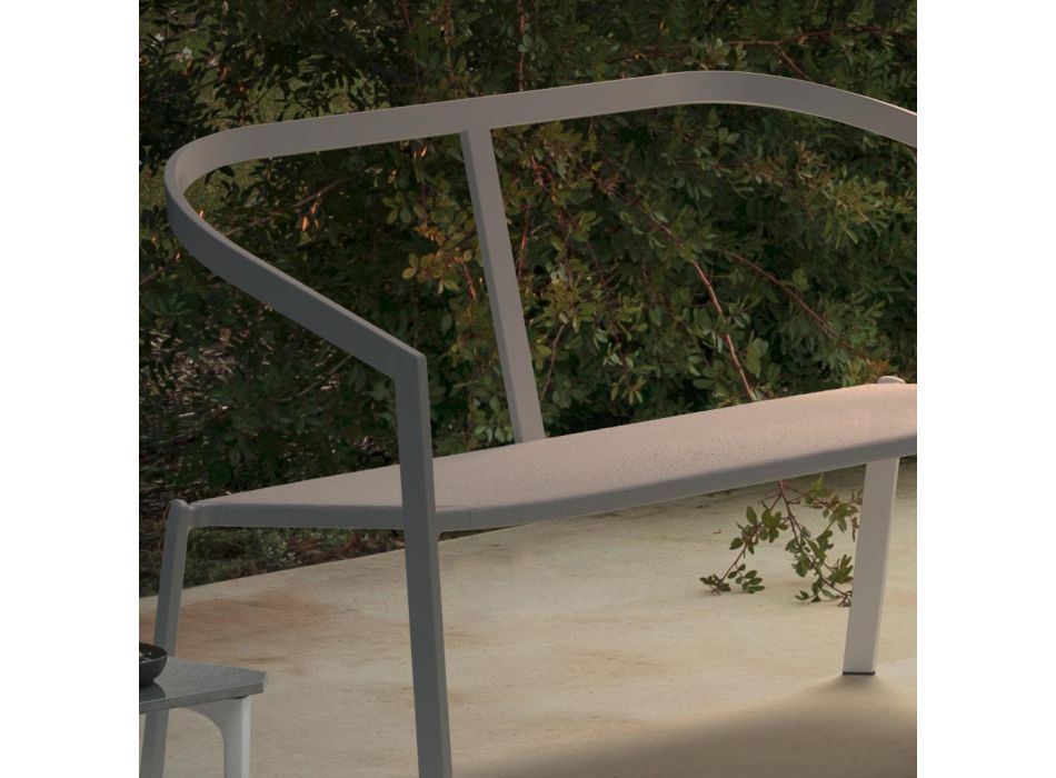 Gartensofa mit Aluminiumbasis und Textilene-Sitz Made in Italy - Maureen Viadurini
