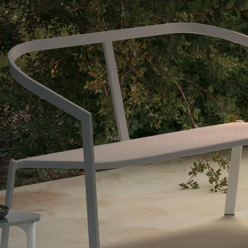 Gartensofa mit Aluminiumbasis und Textilene-Sitz Made in Italy - Maureen Viadurini