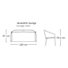 Gartensofa mit Aluminiumbasis und Textilene-Sitz Made in Italy - Maureen Viadurini