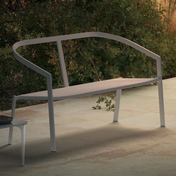 Gartensofa mit aluminiumbasis und textilene-sitz made in italy - maureen