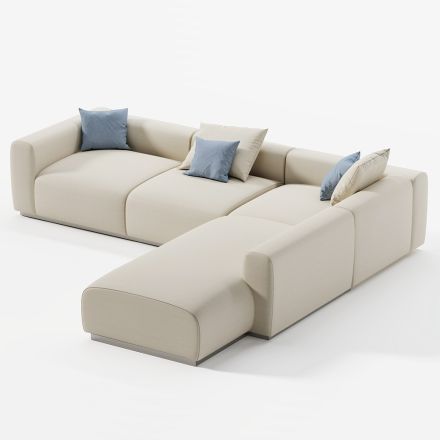 Modulares Gartensofa aus marineblauem Sperrholz Made in Italy - Bahias Viadurini