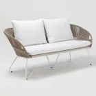 Gartensofa aus Aluminium und Seilgeflecht - Alcor Viadurini