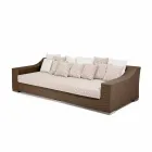 Sofa handgewebte Garten Joe Kaffee Polyethylen Viadurini
