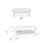 Innensofa mit Holzfüßen und Metallrädern Made in Italy - Giocoso Viadurini