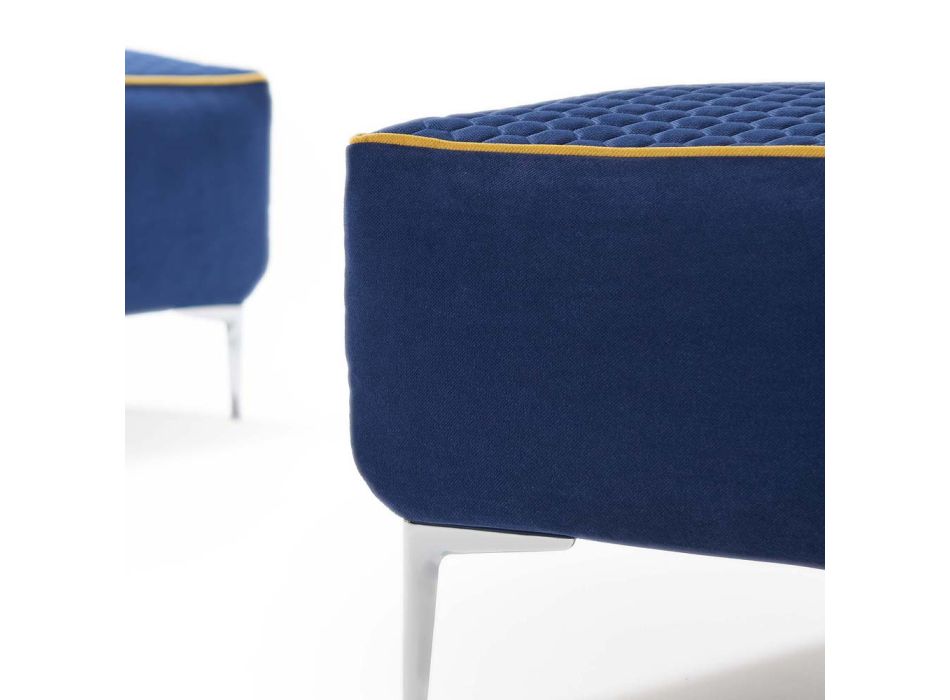 Modulares 4-Sitzer-Wohnzimmersofa aus blauem Stoff Made in Italy - Mykonos Viadurini