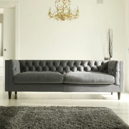 Wohnzimmersofa mit Holzstruktur und Füßen Made in Italy - Comico Viadurini