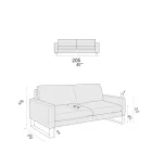 Wohnzimmersofa mit Kufenfüßen aus verchromtem Metall - Exklusiv Viadurini