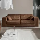 Wohnzimmersofa aus Holz, Polyurethan und Metall Made in Italy - Sparkling Viadurini