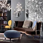 Luxus-Design-Sofa, 5 feste Holzrückenlehnen, hergestellt in Italien, Manno Viadurini