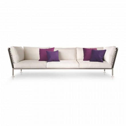 Outdoor-Sofa mit modernem Design aus weißem Stoff Made in Italy - Ontario Viadurini