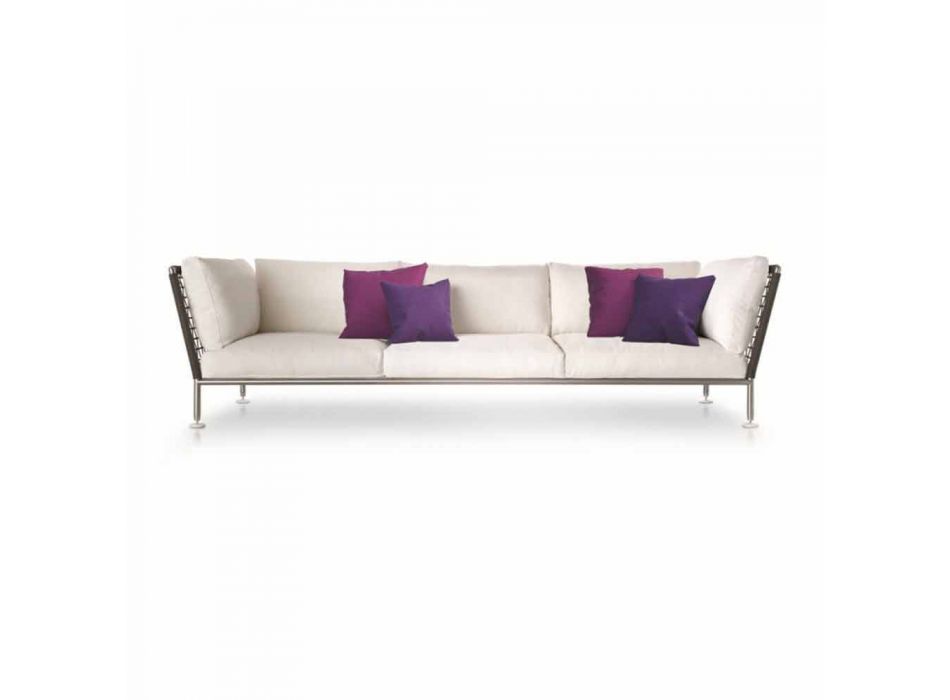 Outdoor-Sofa mit modernem Design aus weißem Stoff Made in Italy - Ontario Viadurini