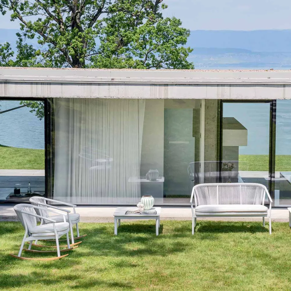 Zweisitzer Garden Stacking Sofa Aluminium und Stoff - Smart By Varaschin Viadurini