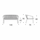 Zweisitzer Garden Stacking Sofa Aluminium und Stoff - Smart By Varaschin Viadurini