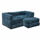 Zweisitzer-Sofa, bezogen mit Ethno-Design. Farbiger Stoff - Faser Viadurini