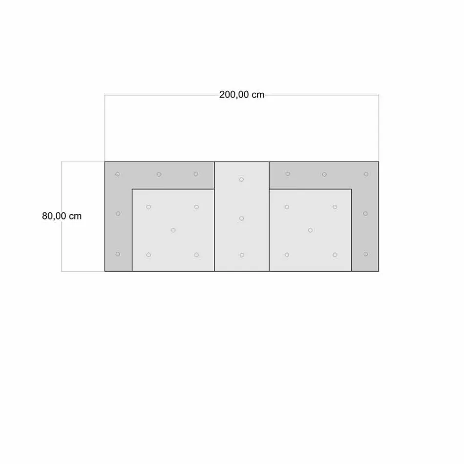 Zweisitzer-Sofa, bezogen mit Ethno-Design. Farbiger Stoff - Faser Viadurini