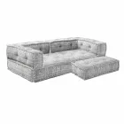 Zweisitzer-Sofa, bezogen mit Ethno-Design. Farbiger Stoff - Faser Viadurini