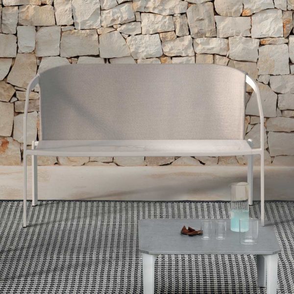 2-sitzer outdoor-sofa mit aluminiumstruktur made in italy - zaika