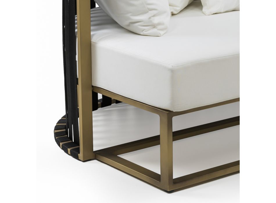 2-Sitzer-Outdoor-Sofa aus Aluminium mit luxuriösen Design-Seilen 3 Oberflächen - Julie