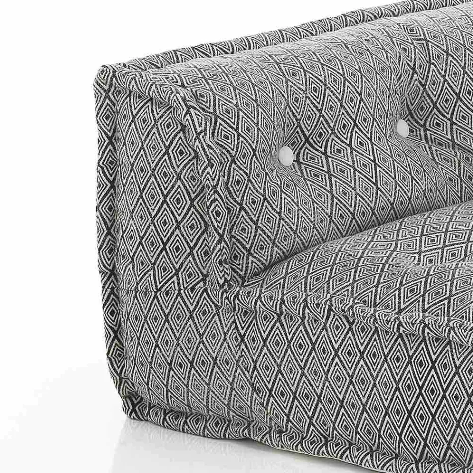 Gepolstertes Zweisitzer-Ethnosofa aus Patchworkstoff und Holzfaser Viadurini