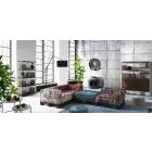 Gepolstertes Zweisitzer-Ethnosofa aus Patchworkstoff und Holzfaser Viadurini