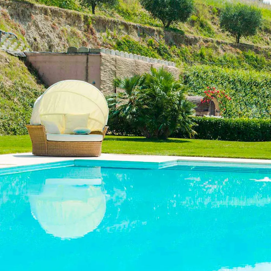 Sofa Insel mit Hector entspannende Gärten Weben von Hand, modernes Design Viadurini