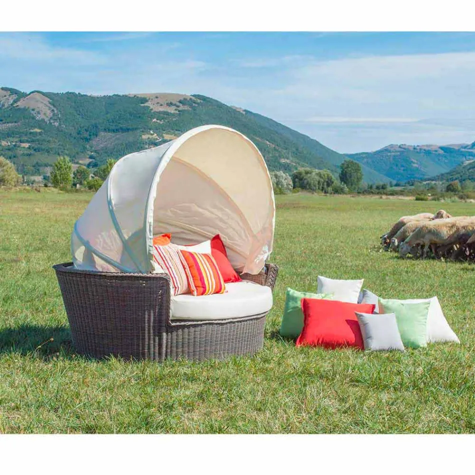 Sofa Insel mit Hector entspannende Gärten Weben von Hand, modernes Design Viadurini