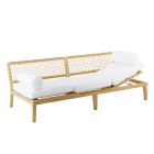 Outdoor-Sofa - Sonnenliege aus Teakholz und WaProLace Made in Italy - Oracle Viadurini