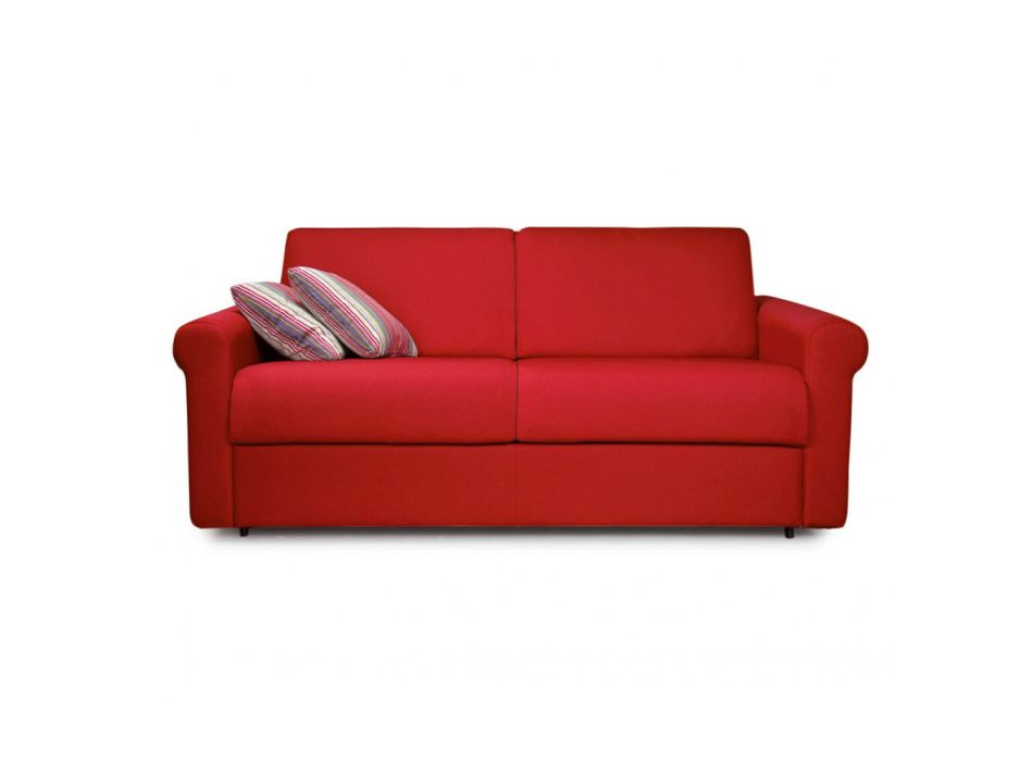 2- oder 3-Sitzer-Schlafsofa aus abnehmbarem rotem Stoff Made in Italy - Geneviev