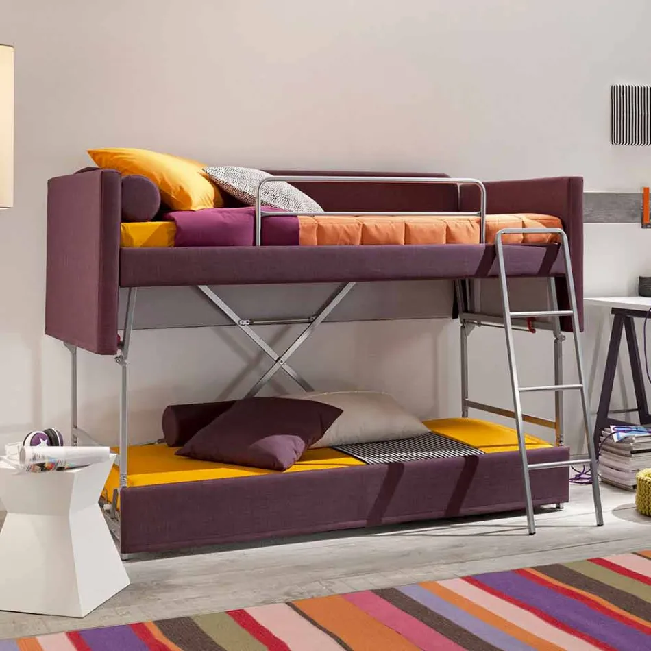 Design Etagenbett Sofa bezogen in Made in Italy Stoff - Gretel Viadurini