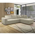 Design Eckschlafsofa aus beige Stoff Made in Italy - Ortensia Viadurini