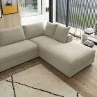 Design Eckschlafsofa aus beige Stoff Made in Italy - Ortensia Viadurini